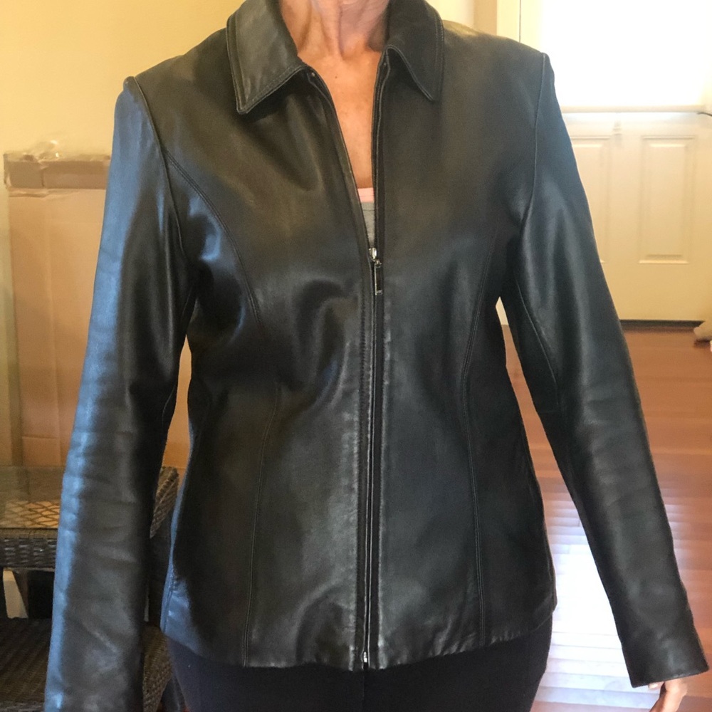 90s Nine West Black Leather Jacket